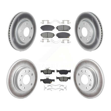Front Rear Coated Disc Brake Rotors And Semi-Metallic Pads Kit For Mazda 3 Sport FWD KGS-102592