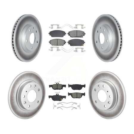 Front Rear Coated Disc Brake Rotors And Semi-Metallic Pads Kit For Mazda 3 Sport AWD KGS-102593
