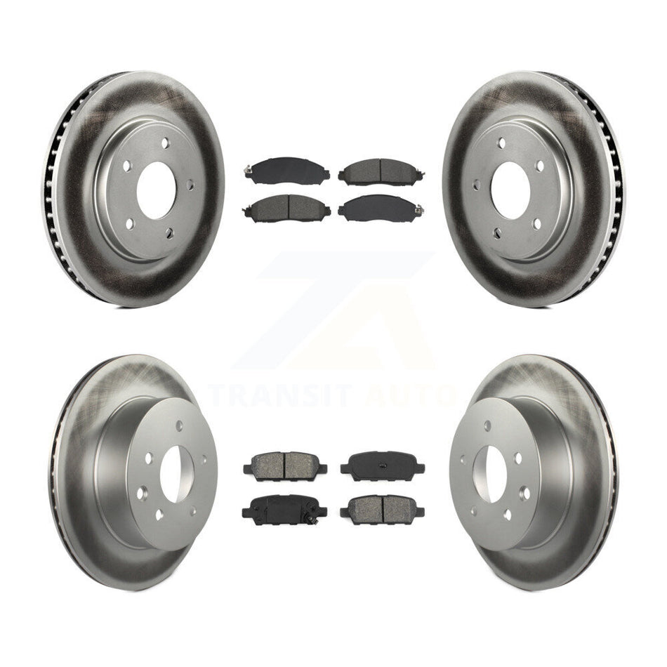 Front Rear Coated Disc Brake Rotors And Semi-Metallic Pads Kit For Nissan LEAF KGS-102600