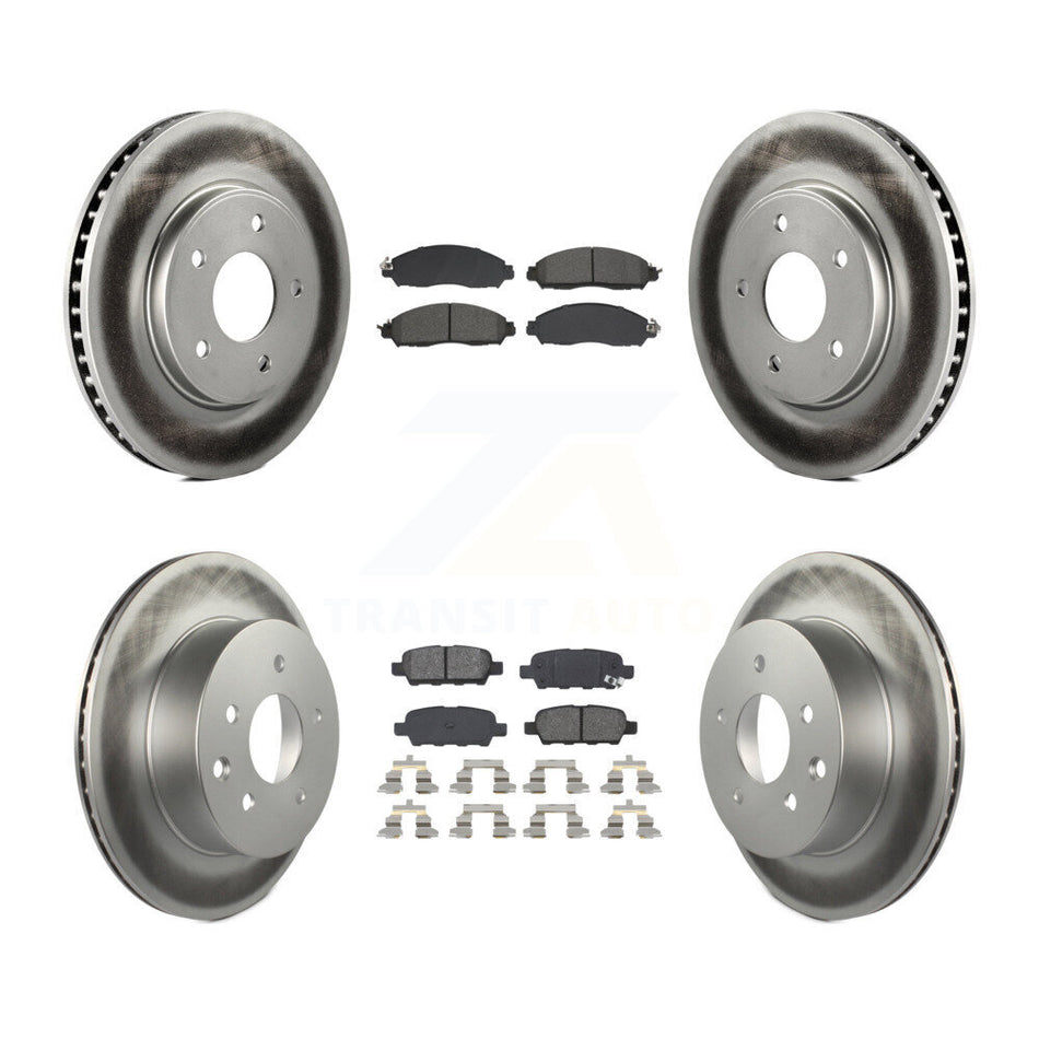 Front Rear Coated Disc Brake Rotors And Semi-Metallic Pads Kit For Nissan LEAF KGS-102600