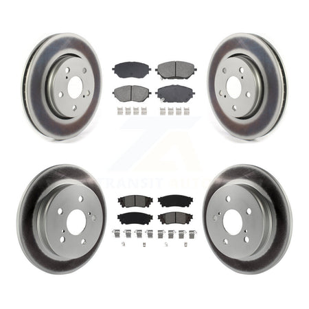 Front Rear Coated Disc Brake Rotors And Semi-Metallic Pads Kit For 2018 Toyota C-HR KGS-102601