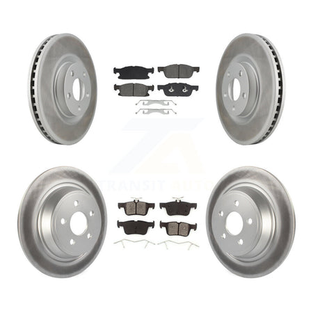 Front Rear Coated Disc Brake Rotors And Semi-Metallic Pads Kit For Lincoln Continental KGS-102603