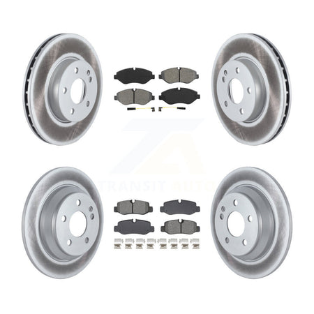 Front Rear Coated Disc Brake Rotors And Semi-Metallic Pads Kit For Mercedes-Benz Metris KGS-102620