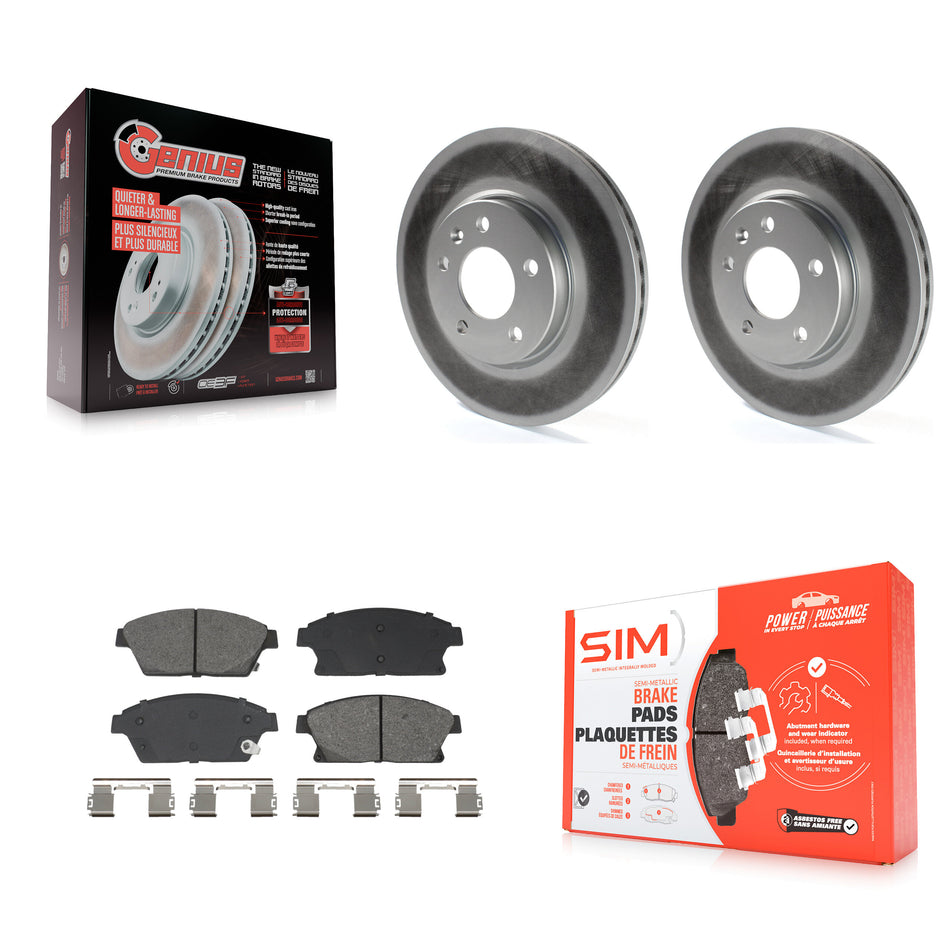 Front Coated Brake Rotor & Semi-Metallic Pad Kit For Chevrolet Cruze Buick Verano Orlando KGS-102632