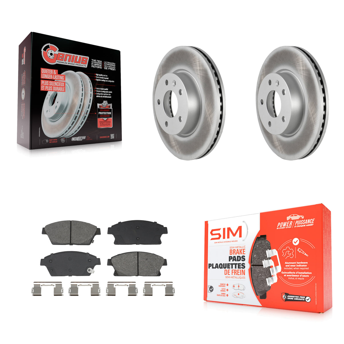 Front Coated Disc Brake Rotors And Semi-Metallic Pads Kit For Cadillac ATS KGS-102634