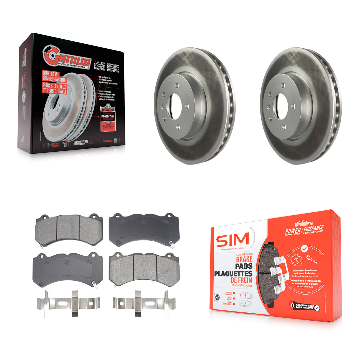 Front Coated Disc Brake Rotors And Semi-Metallic Pads Kit For Cadillac ATS V KGS-102636