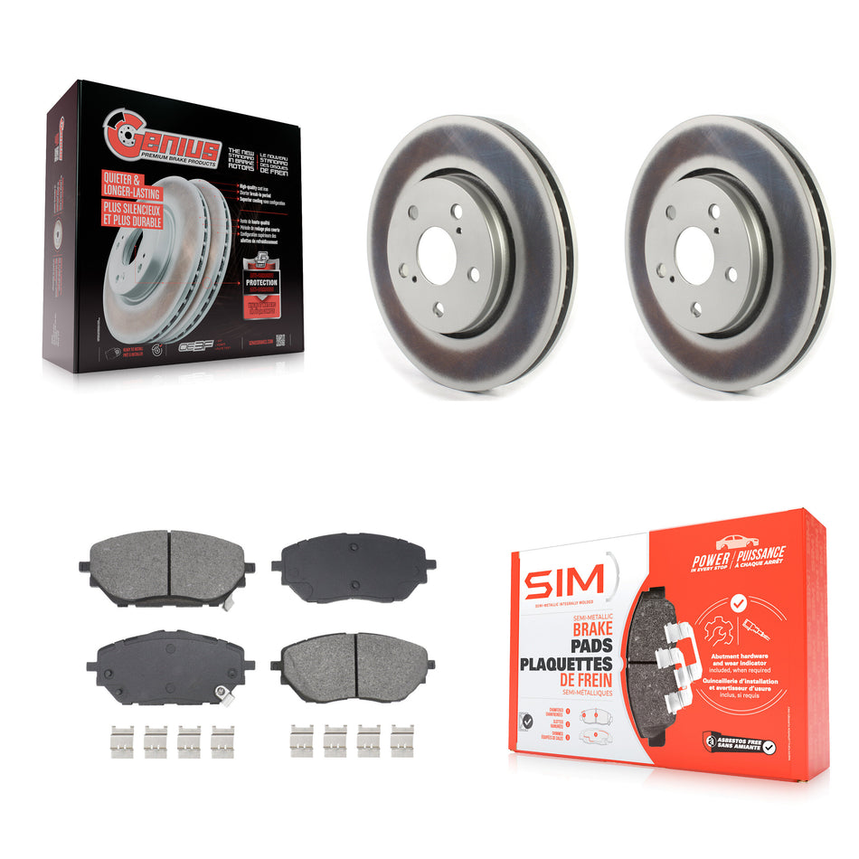 Front Coated Disc Brake Rotors And Semi-Metallic Pads Kit For Toyota C-HR KGS-102637