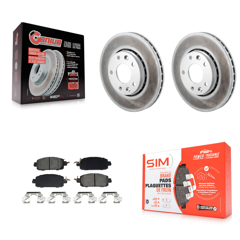 Front Coated Disc Brake Rotors And Semi-Metallic Pads Kit For Nissan Kicks Sentra KGS-102642