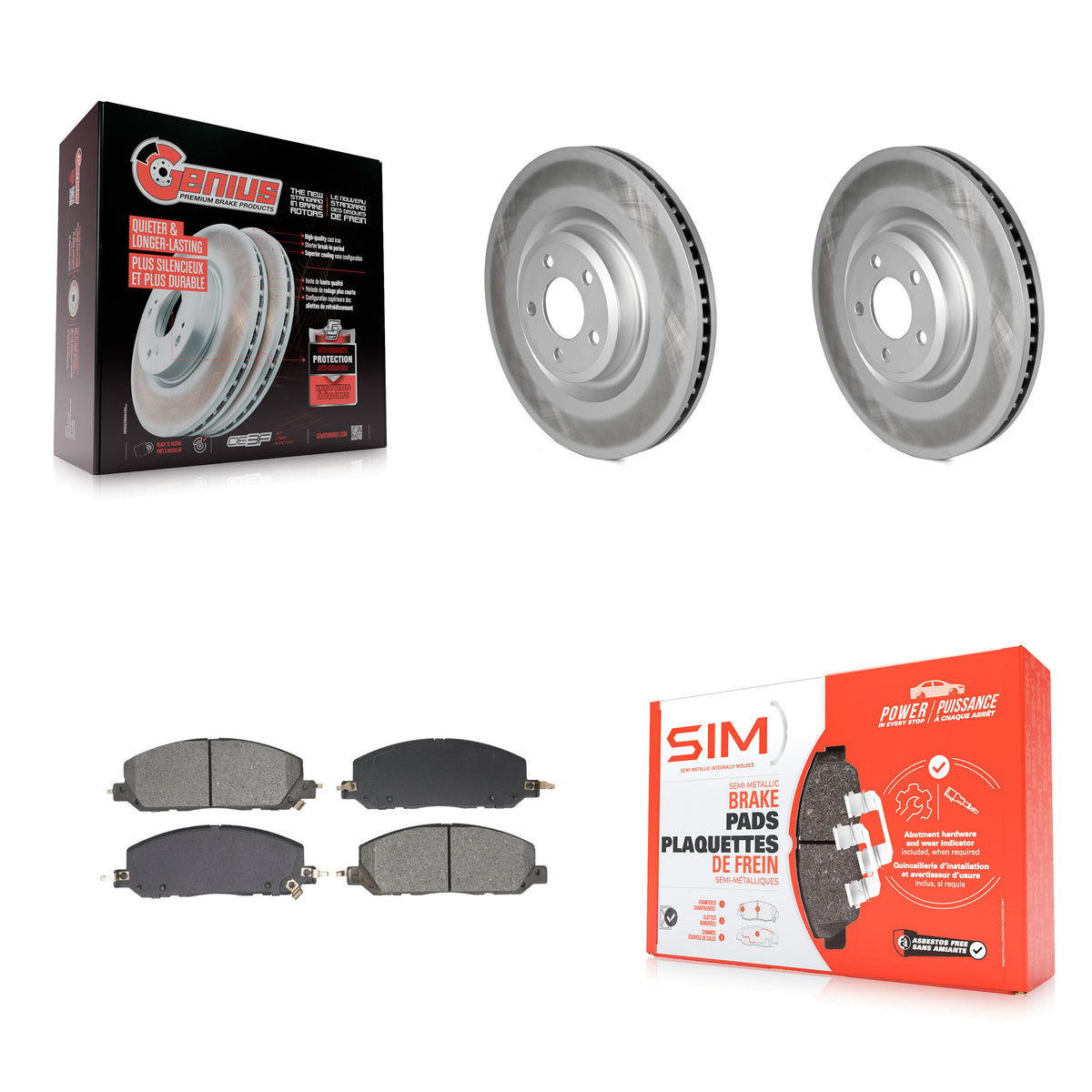 Front Coated Brake Rotor & Semi-Metallic Pad Kit For Ford Explorer Lincoln Aviator Police KGS-102647