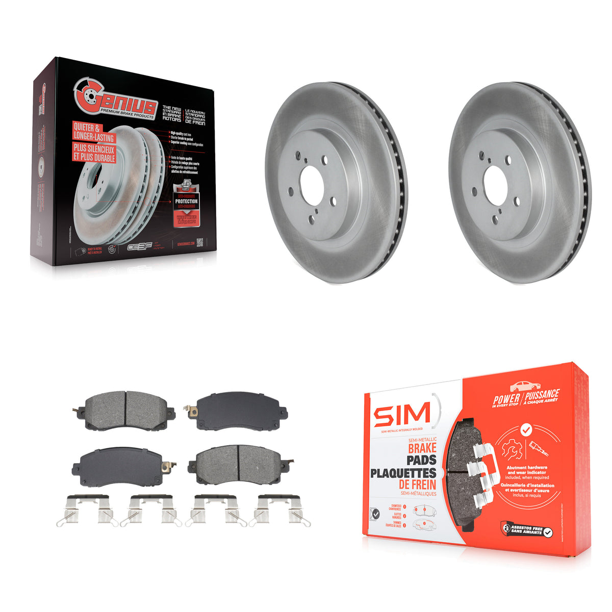 Front Coated Disc Brake Rotors And Semi-Metallic Pads Kit For Subaru Crosstrek Impreza KGS-102651