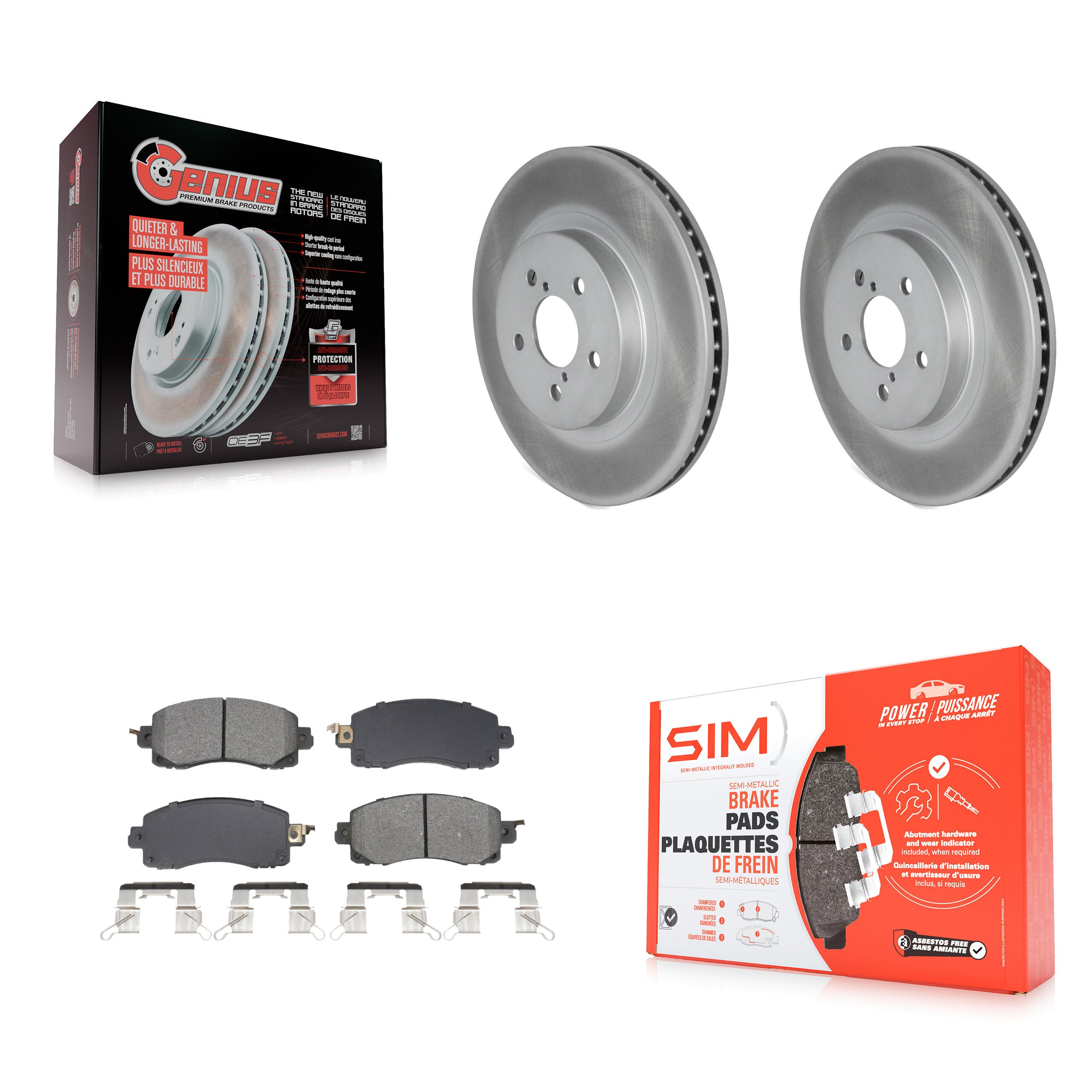 Front Coated Disc Brake Rotors And Semi-Metallic Pads Kit For Subaru Crosstrek Impreza KGS-102651