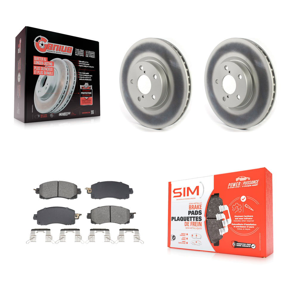 Front Coated Disc Brake Rotors And Semi-Metallic Pads Kit For Subaru Impreza KGS-102652