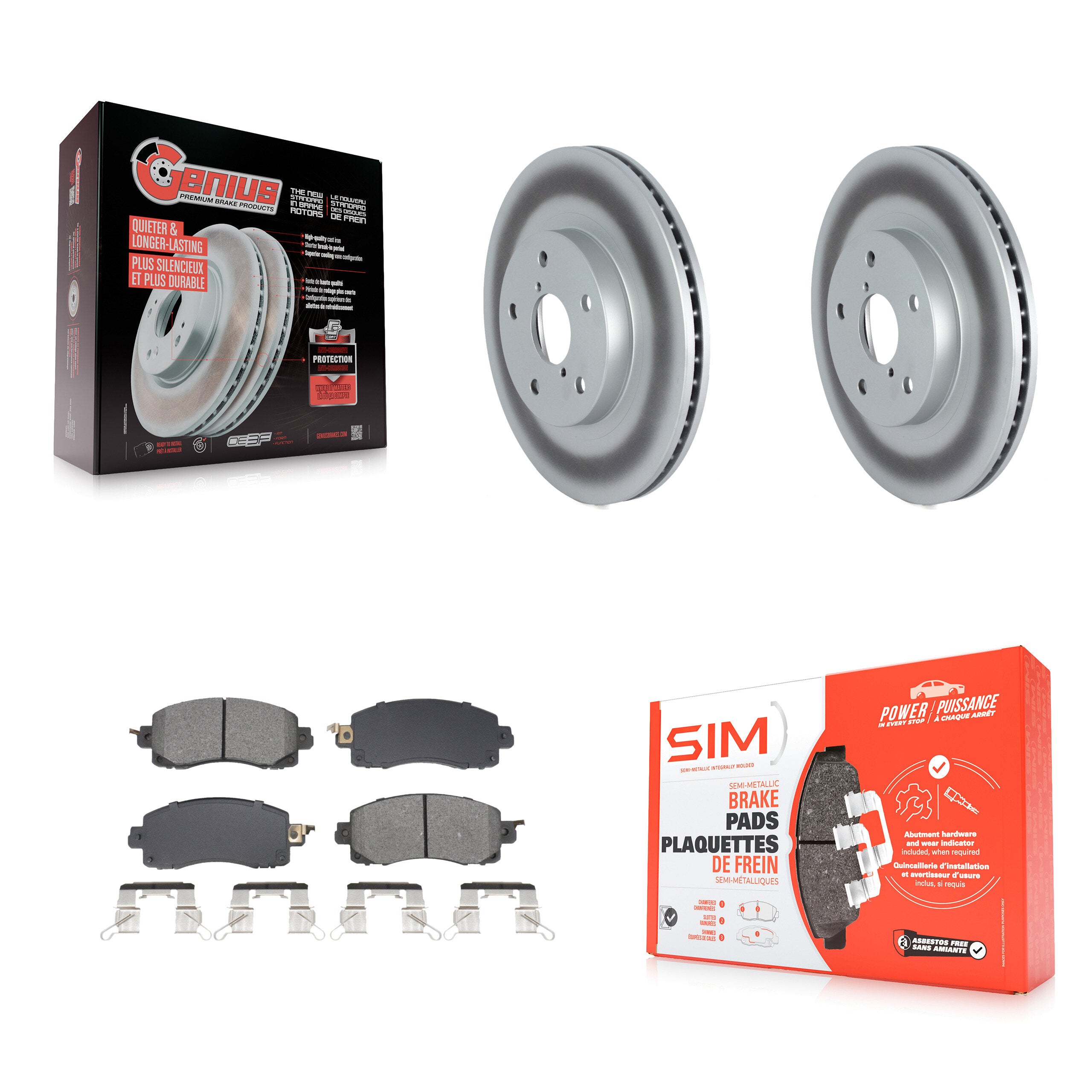 Front Coated Disc Brake Rotors And Semi-Metallic Pads Kit For Subaru Forester KGS-102653