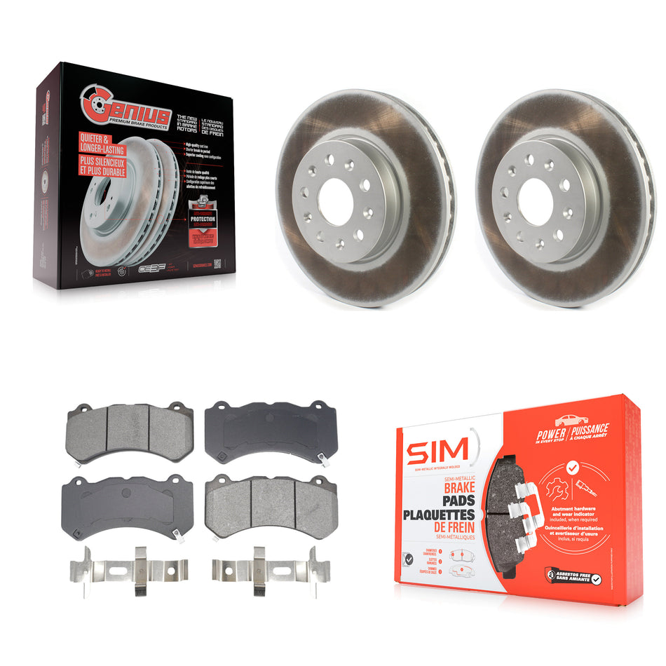 Front Coated Disc Brake Rotors And Semi-Metallic Pads Kit For Chevrolet Camaro LT LS KGS-102658