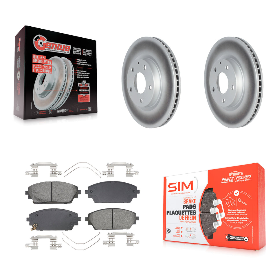 Front Coated Disc Brake Rotors And Semi-Metallic Pads Kit For Mazda 3 Sport AWD KGS-102675