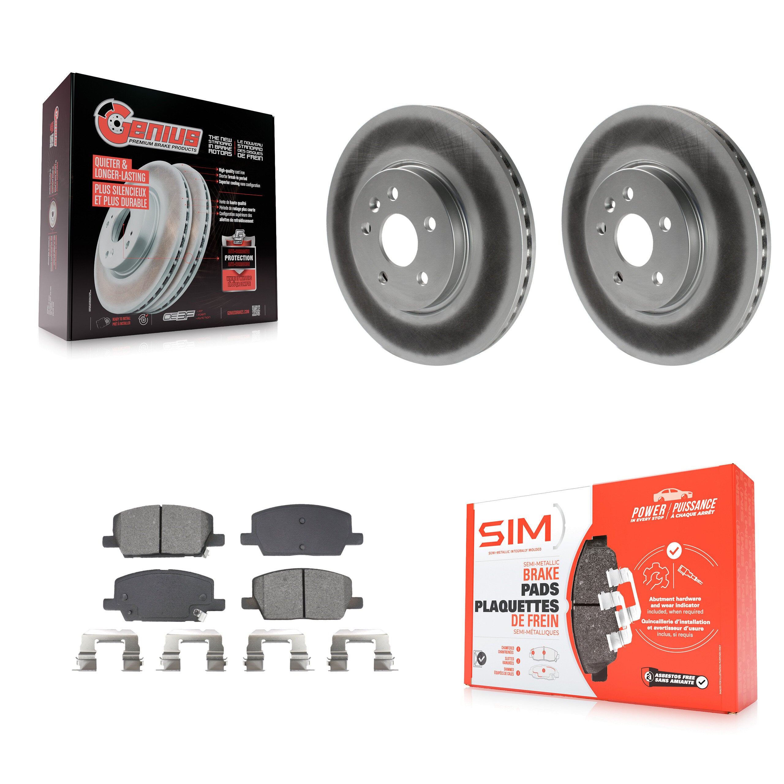 Front Coated Disc Brake Rotors And Semi-Metallic Pads Kit For Buick Encore Chevrolet Trax KGS-102682