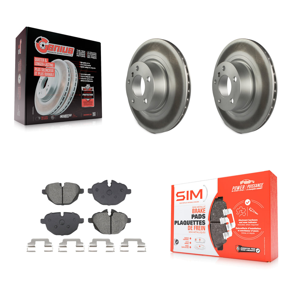 Rear Coated Disc Brake Rotors And Semi-Metallic Pads Kit For BMW X3 X4 KGS-102692
