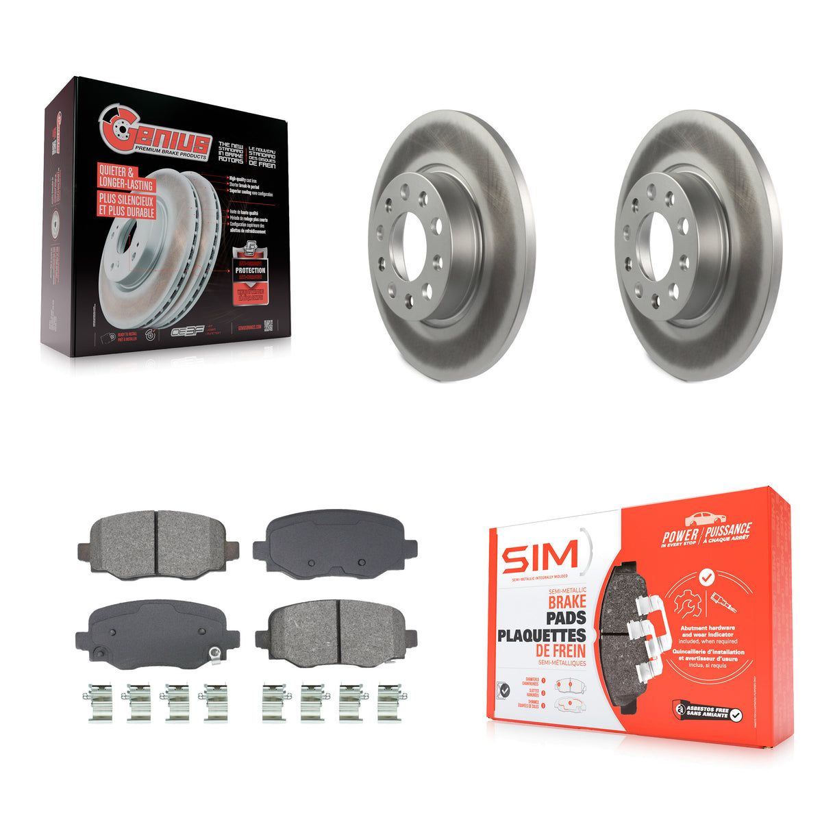 Rear Coat Disc Brake Rotor Semi-Metallic Pad Kit For Jeep Renegade Dodge Hornet Fiat 500X KGS-102696