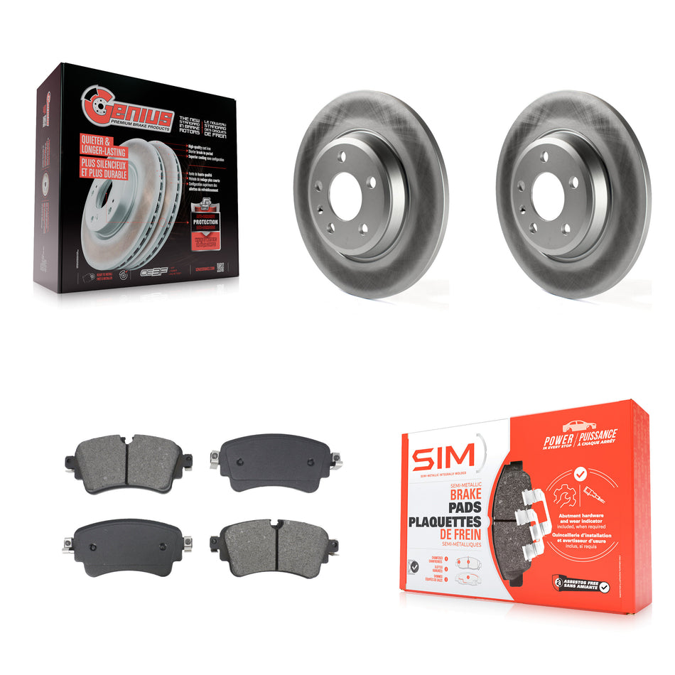 Rear Coated Disc Brake Rotor & Semi-Metallic Pad Kit For Audi A4 Quattro With Solid KGS-102698
