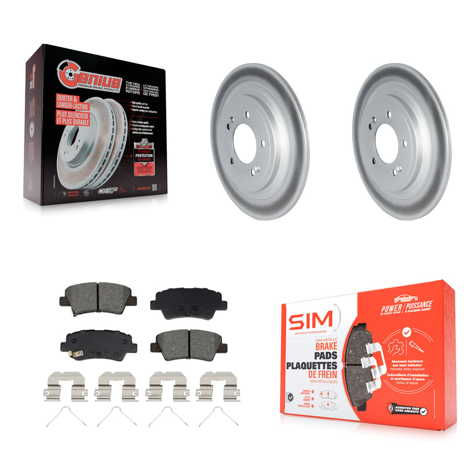 Rear Coated Disc Brake Rotor & Semi-Metallic Pad Kit For Kia Sportage Hyundai Tucson Nexo KGS-102703