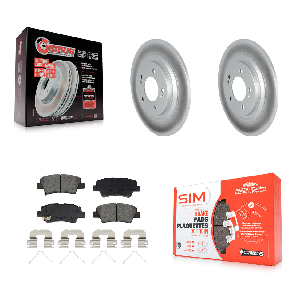 Rear Coated Brake Rotor Semi-Metallic Pad Kit For Kia Cadenza With Electric Parking KGS-102704
