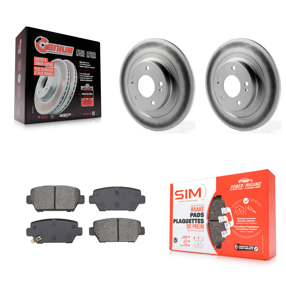 Rear Coated Disc Brake Rotors And Semi-Metallic Pads Kit For Mitsubishi Eclipse Cross KGS-102707
