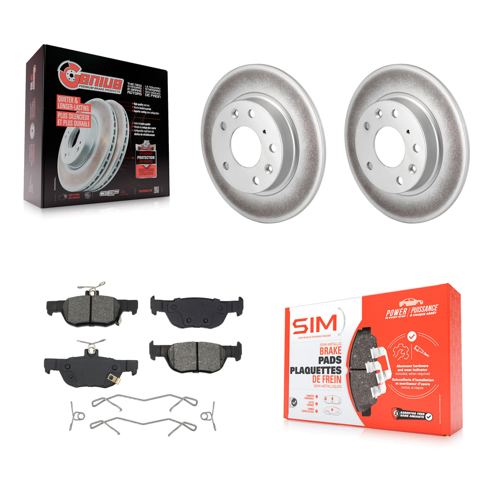 Rear Coated Disc Brake Rotors And Semi-Metallic Pads Kit For Mazda 3 CX-30 Sport KGS-102716