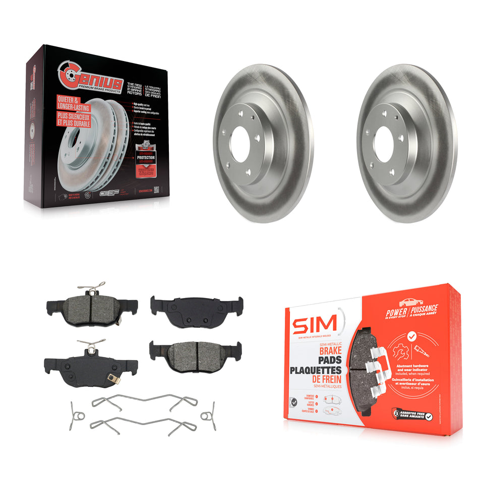 Rear Coated Disc Brake Rotors And Semi-Metallic Pads Kit For Mazda CX-30 MX-30 EV KGS-102717