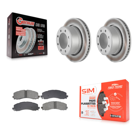 Rear Coated Disc Brake Rotors And Semi-Metallic Pads Kit For Ram 2500 3500 KGS-102718