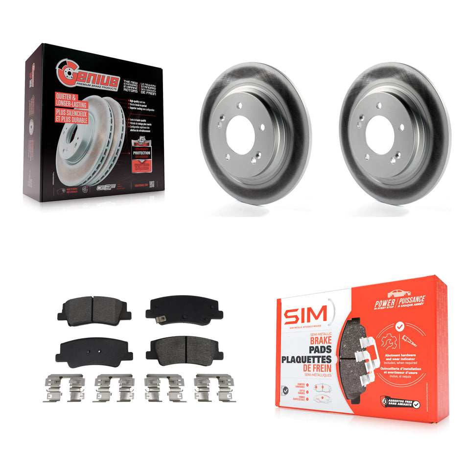 Rear Coated Disc Brake Rotors And Semi-Metallic Pad Kit For Hyundai Sonata Kia Niro EV K5 KGS-102721