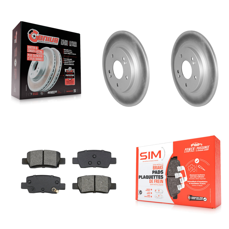 Rear Coated Brake Rotors Semi-Metallic Pad Kit For Kia Seltos With Electric Parking KGS-102722