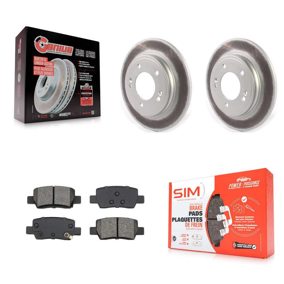 Rear Coated Disc Brake Rotors And Semi-Metallic Pads Kit For Hyundai Elantra KGS-102723
