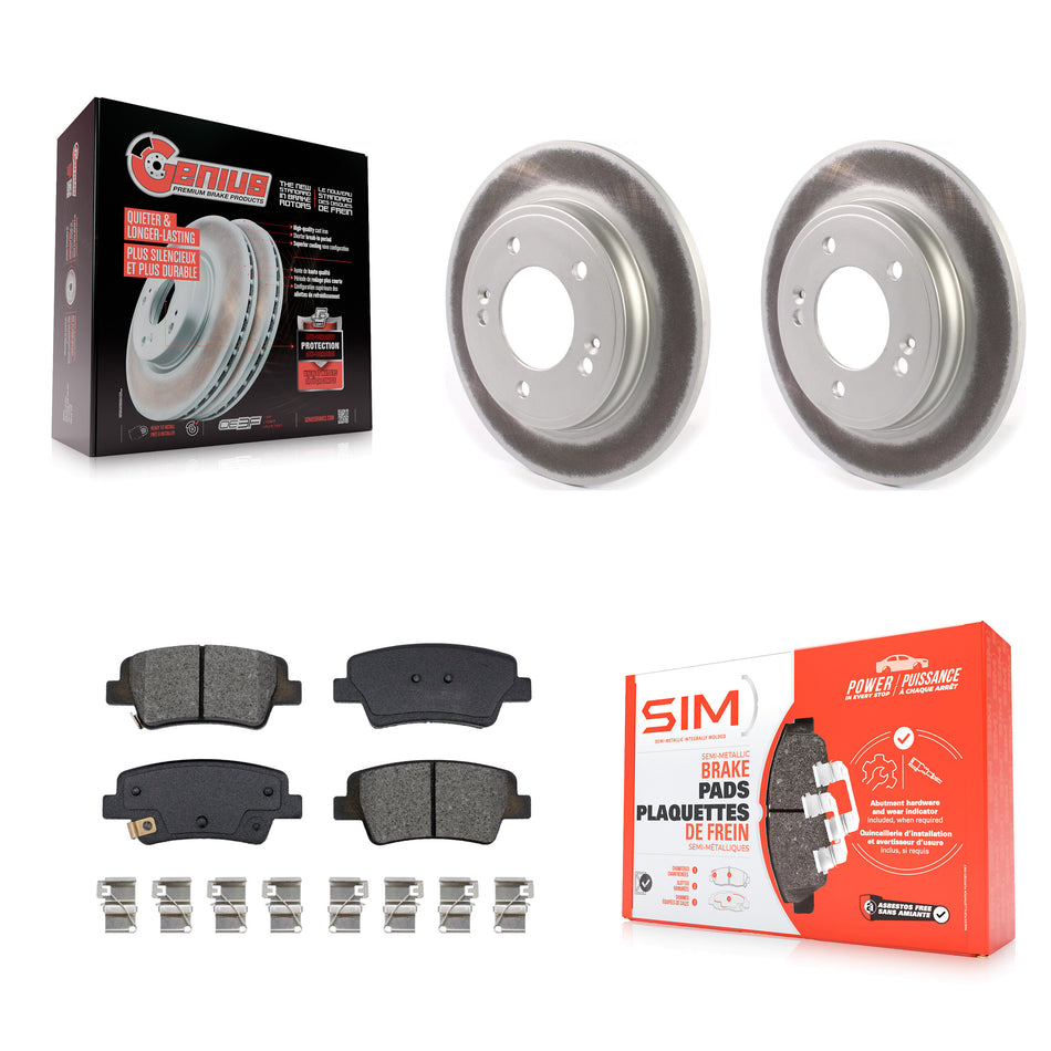 Rear Coated Disc Brake Rotors And Semi-Metallic Pads Kit For Hyundai Elantra Kia Niro KGS-102724