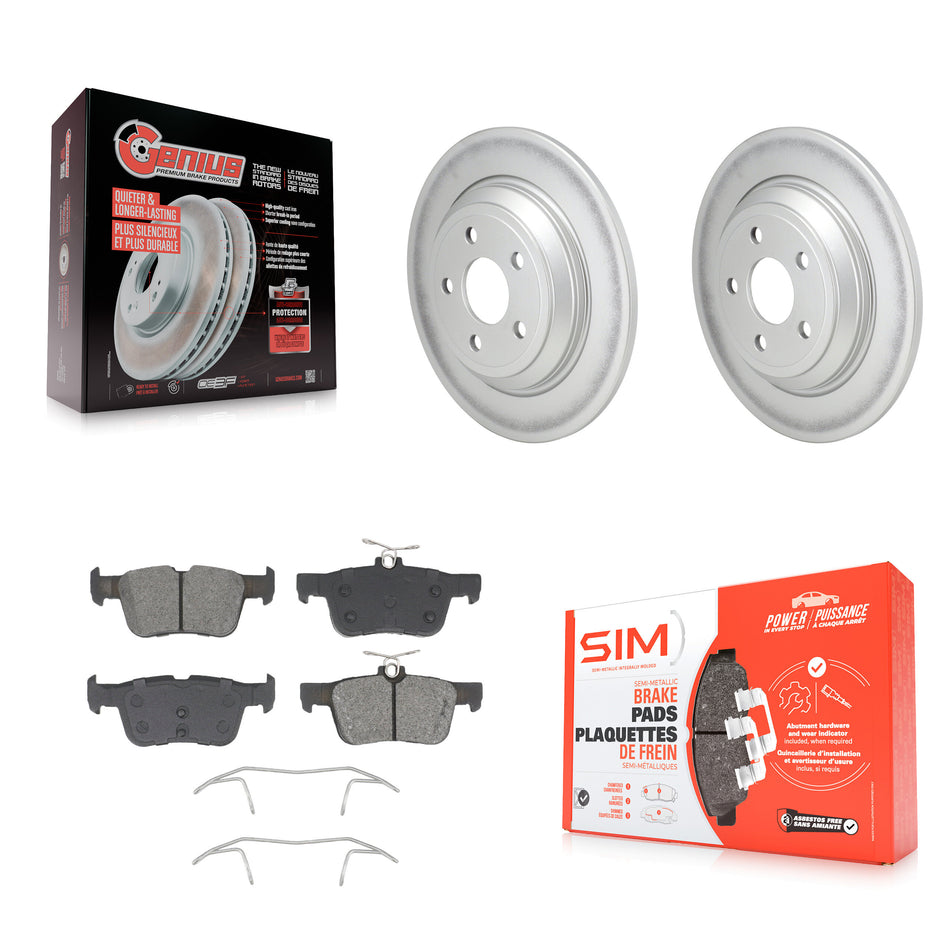 Rear Coat Brake Rotors Semi-Metallic Pad Kit For Ford Escape Bronco Sport Lincoln Corsair KGS-102728