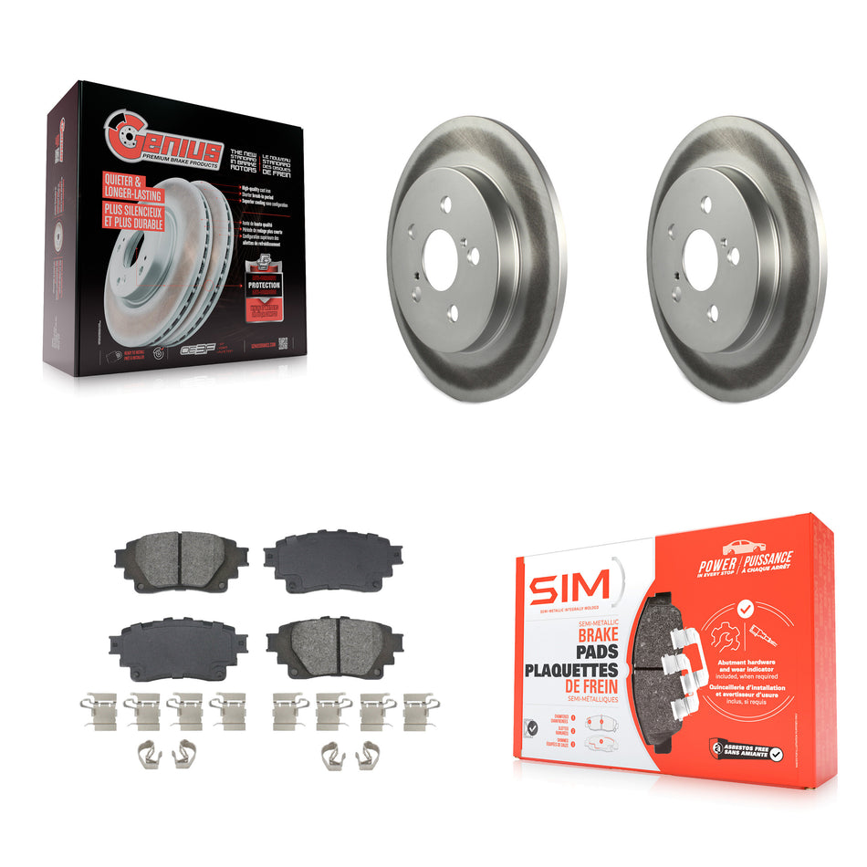 Rear Coated Disc Brake Rotors And Semi-Metallic Pads Kit For 2019 Toyota Corolla 1.8L KGS-102737