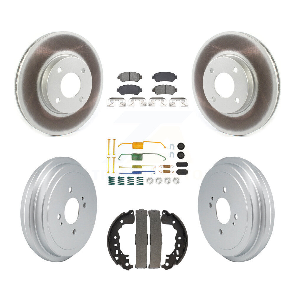 Front Rear Coat Disc Brake Rotors Semi-Metallic Pad Drum Kit (7Pc) For Nissan Kicks Versa KGS-102739