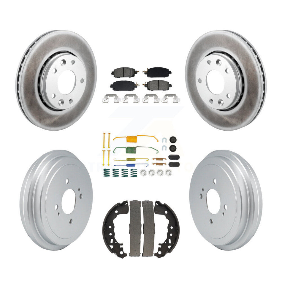 Front Rear Coated Disc Brake Rotors Semi-Metallic Pad And Drum Kit (7Pc) For Nissan Kicks KGS-102740