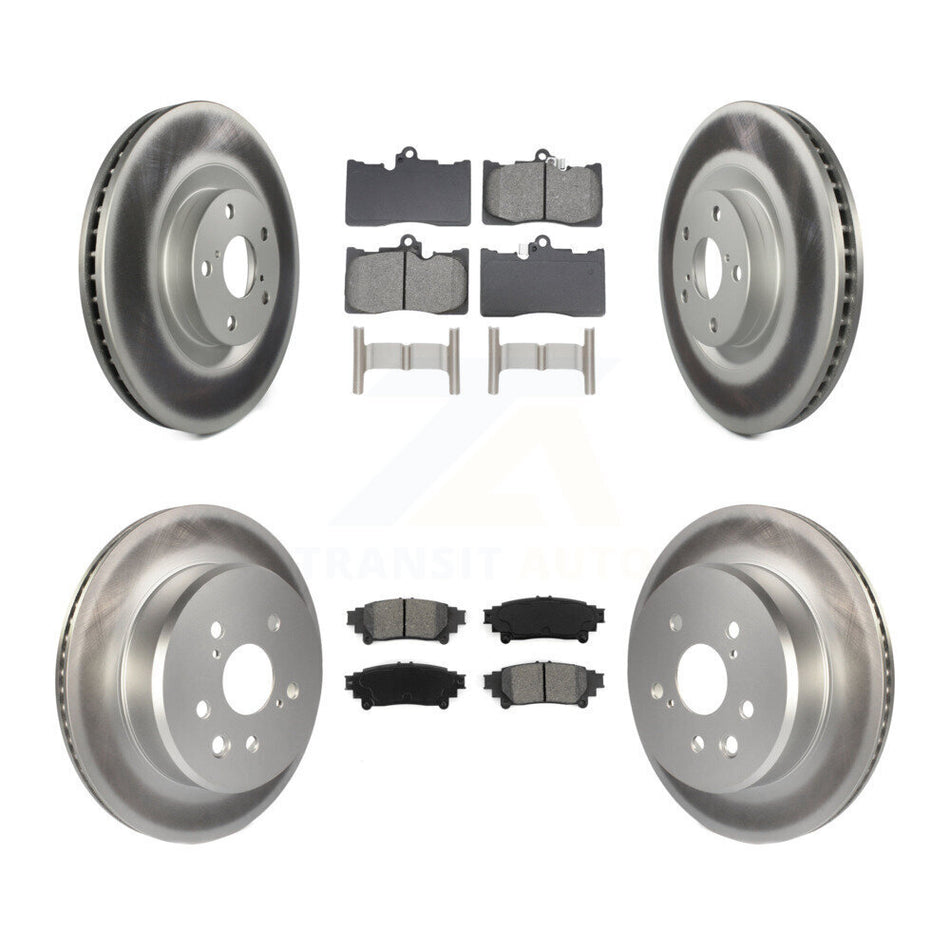 Front Rear Coat Brake Rotor Semi-Metallic Pad Kit (6Pc) For Lexus IS300 IS350 GS350 RC350 KGS-102758