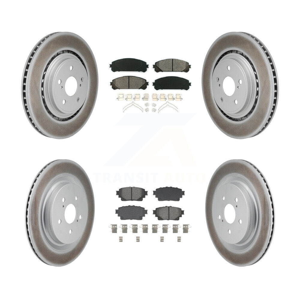 Front Rear Coated Disc Brake Rotors Semi-Metallic Pad Kit For 2020-2022 Toyota Highlander KGS-102770