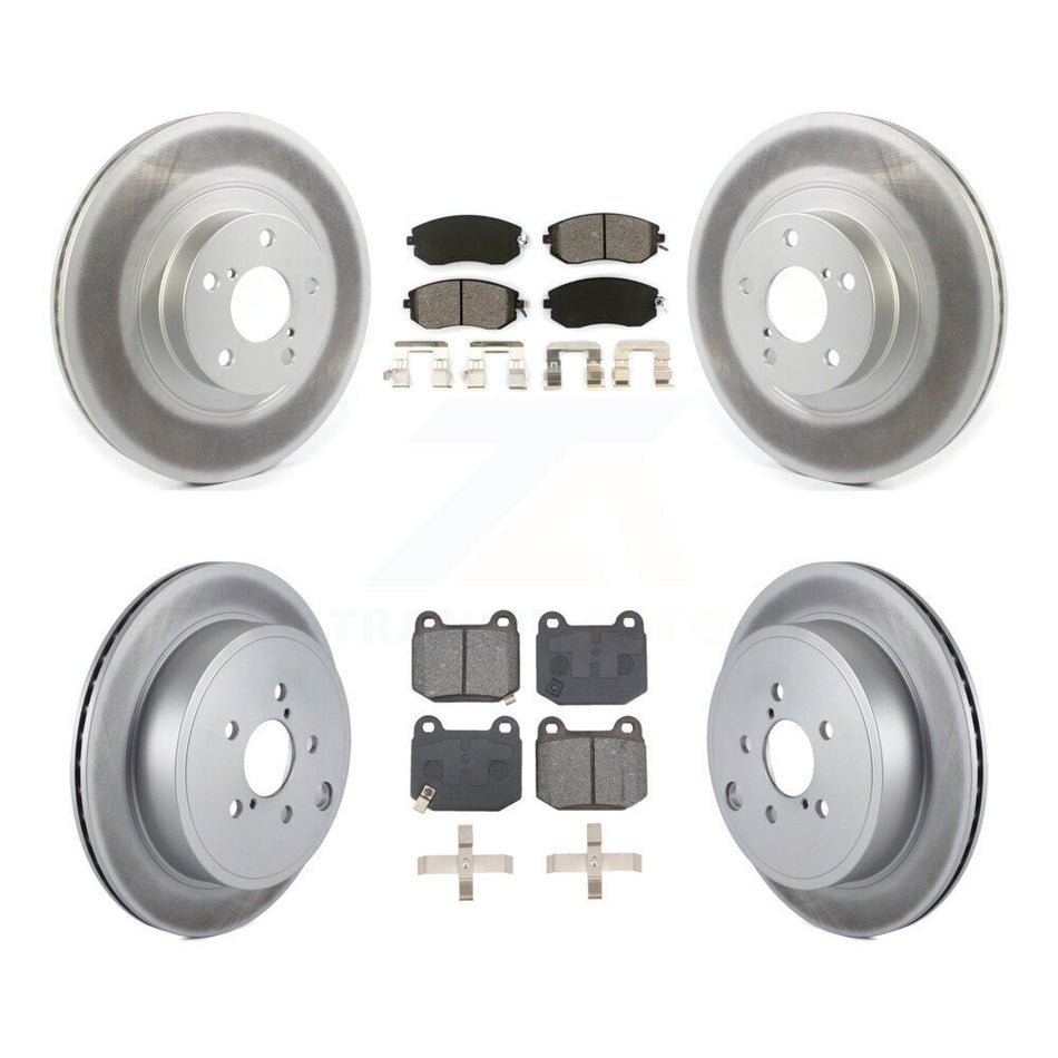 Front Rear Coat Brake Rotor Semi-Metallic Pad Kit For 17 Subaru BRZ Without Brembo Brakes KGS-102774