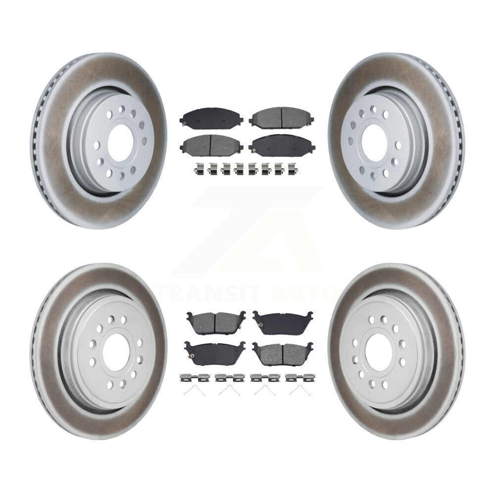 Front Rear Coat Disc Brake Rotor Semi-Metallic Pad Kit For Ram 1500 Jeep Wagoneer Grand L KGS-102778
