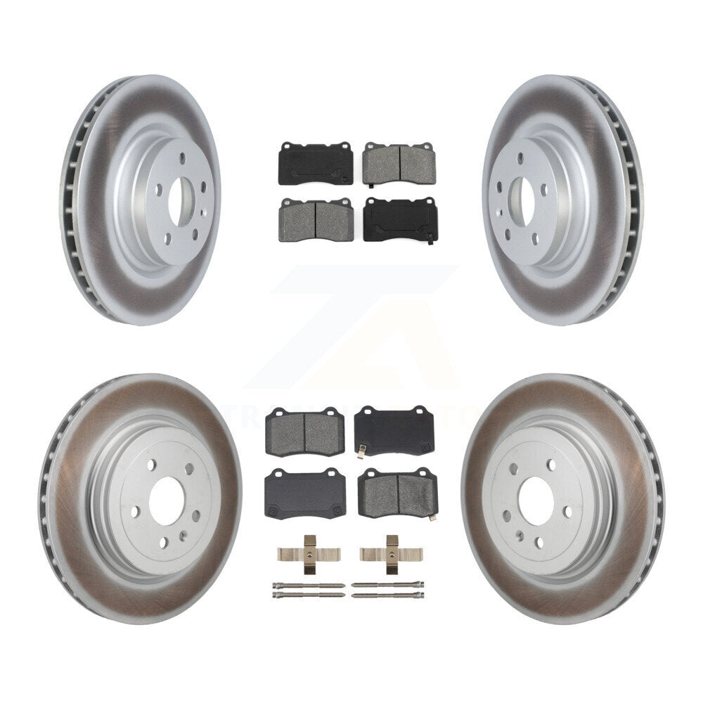 Front Rear Coated Disc Brake Rotors And Semi-Metallic Pads Kit For Tesla S KGS-102780