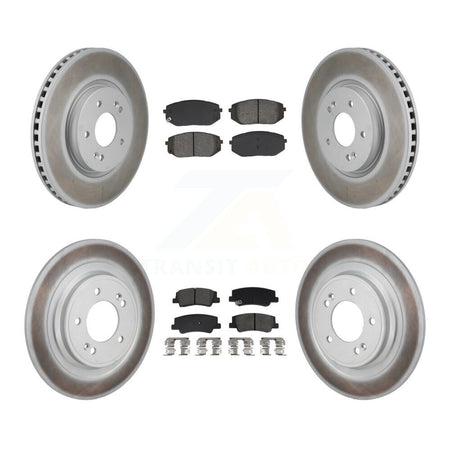 Front Rear Coated Disc Brake Rotors Semi-Metallic Pad Kit For Hyundai Tucson Kia Sportage KGS-102784