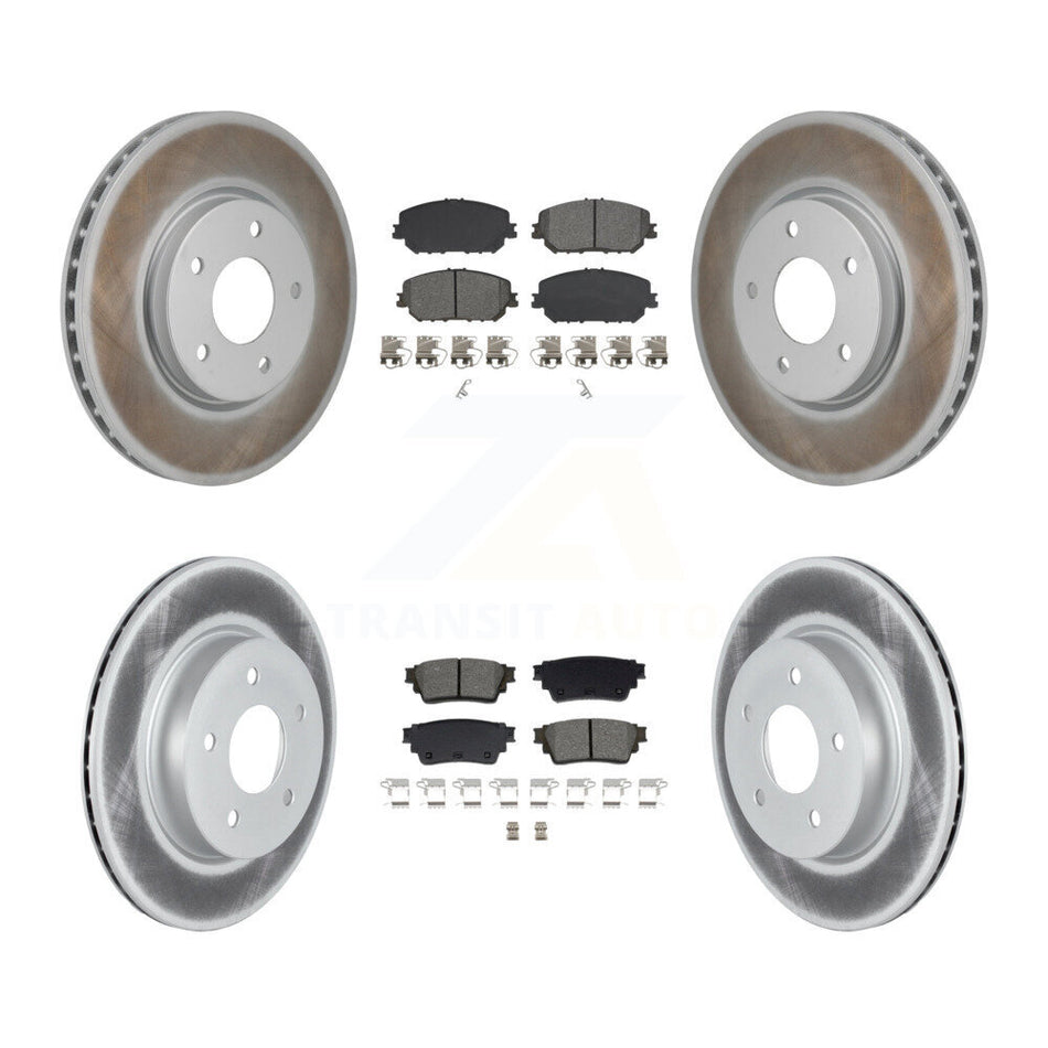Front Rear Coated Disc Brake Rotors And Semi-Metallic Pads Kit For Nissan Rogue KGS-102788