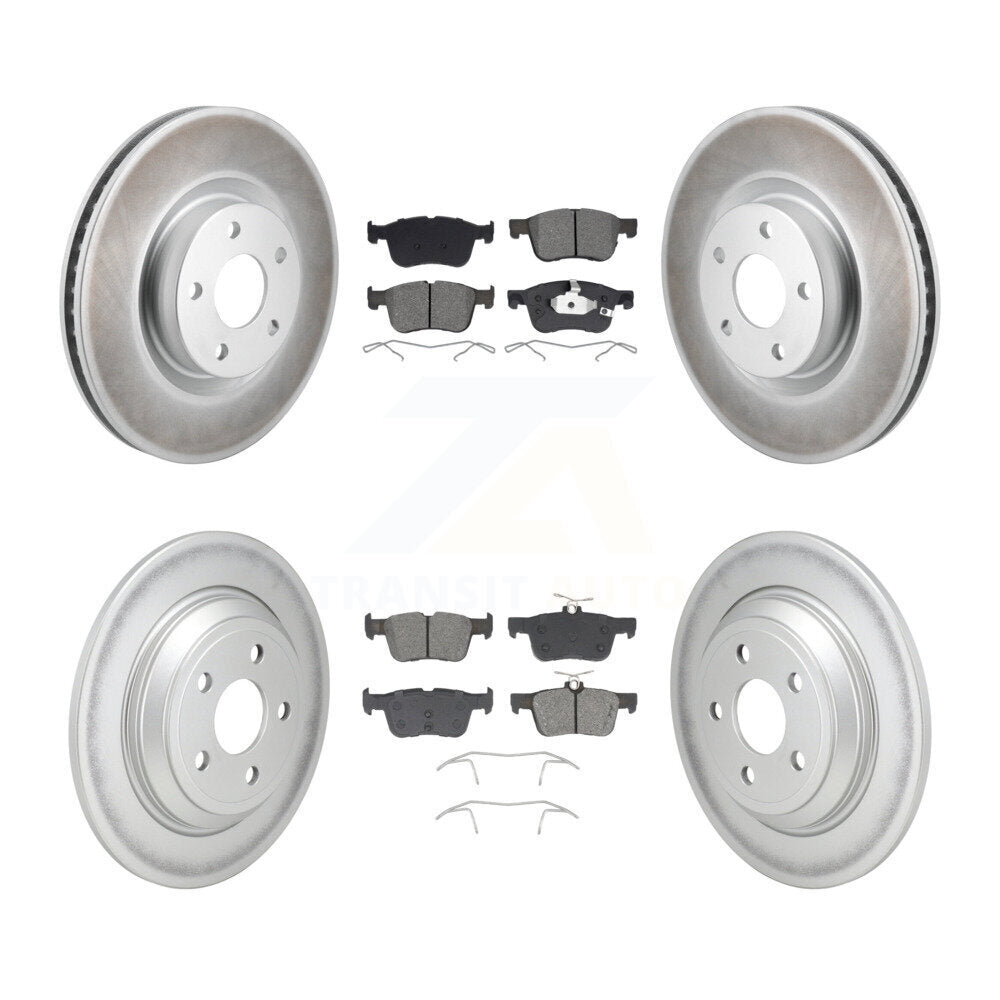 Front Rear Coated Brake Rotors Semi-Metallic Pad Kit For Ford Escape Bronco Sport Lincoln KGS-102793