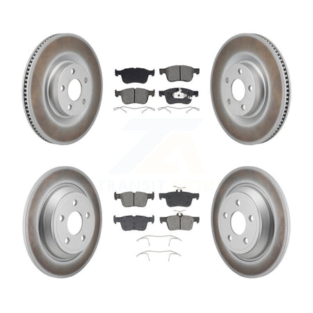 Front Rear Coated Disc Brake Rotors And Semi-Metallic Pad Kit For 2022-2023 Ford Maverick KGS-102794