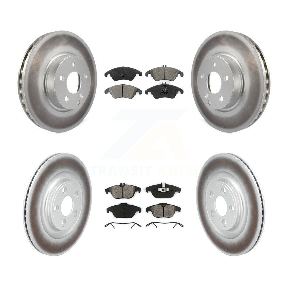 Front Rear Coated Disc Brake Rotors And Semi-Metallic Pads Kit For Mercedes-Benz E400 KGS-102796
