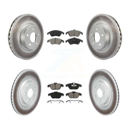 Front Rear Coated Disc Brake Rotors And Semi-Metallic Pads Kit For Mercedes-Benz E400 KGS-102796