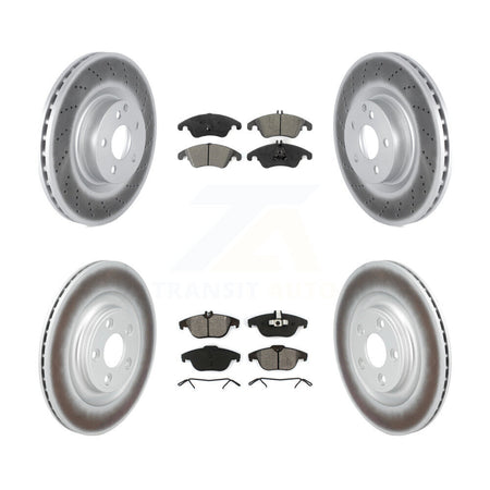 Front Rear Coated Disc Brake Rotors And Semi-Metallic Pads Kit For Mercedes-Benz E400 KGS-102797