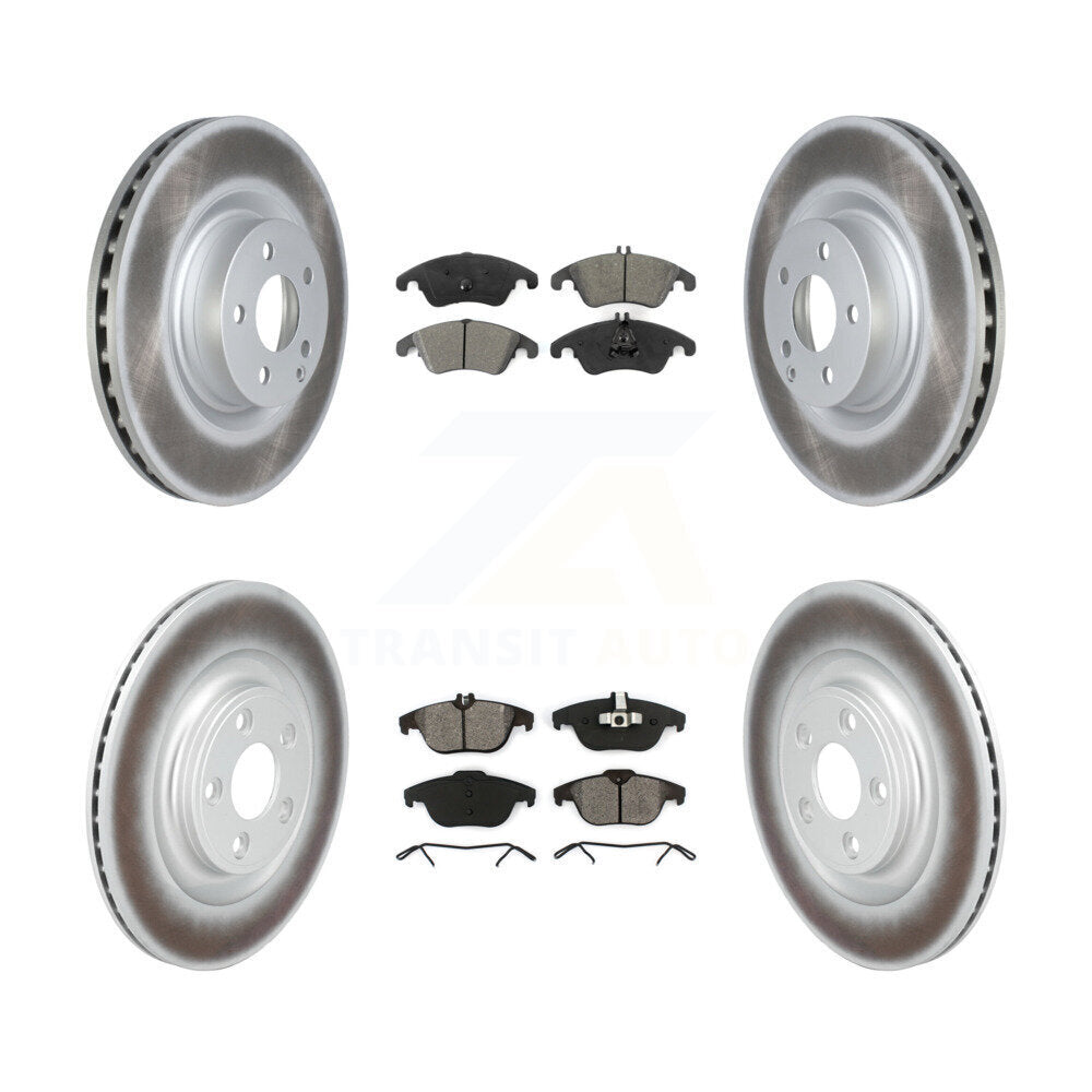 Front Rear Coated Disc Brake Rotors And Semi-Metallic Pads Kit For Mercedes-Benz E400 KGS-102798